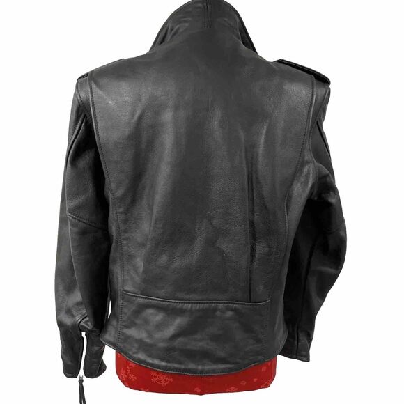 Harley Davidson Black Leather Jacket Womens Size M Biker Bomber Moto Classic USA - Picture 7 of 15